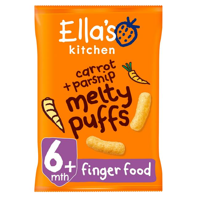 Ella's Kitchen Organic Carrot and Parsnip Melty Puffs Baby Snack 6+ Months 20g