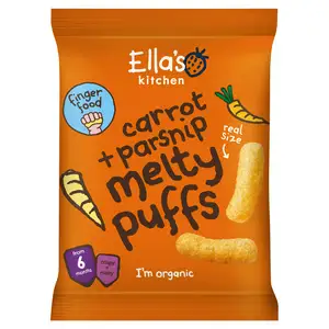 Ella's Kitchen Organic Carrot & Parsnip Melty Puffs Baby Snack 6+ Months 20g