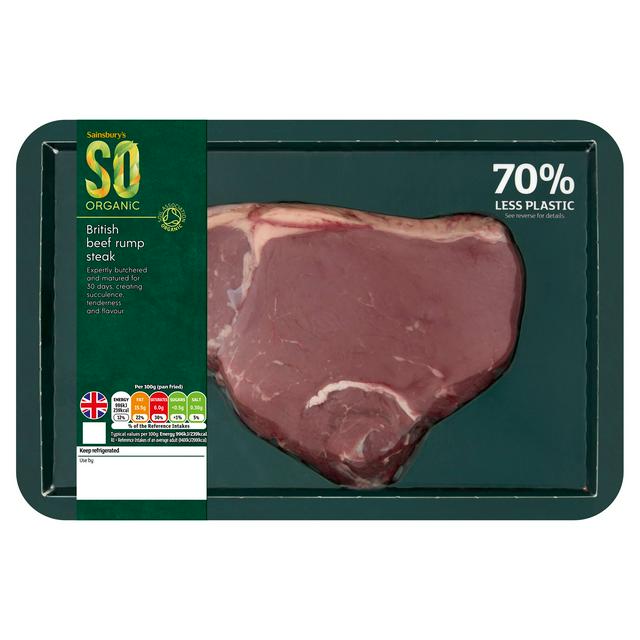 Sainsburys 30 Days Matured British Beef Rump Steak, So Organic 225g