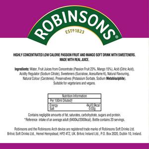 Robinsons Mini Passion Fruit & Mango On The Go Squash 66ml - gallery image 2