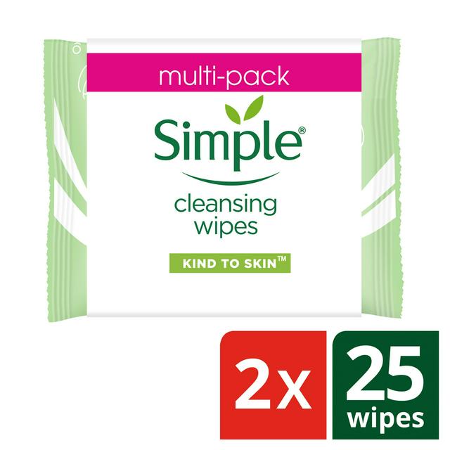 Simple Cleansing Wipes Banded Pack 2x25