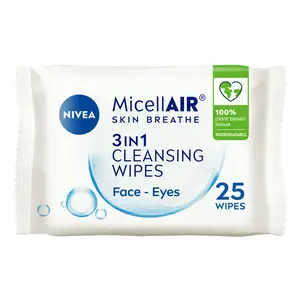 Nivea Biodegradable Micellar Cleansing Face Wipes x25