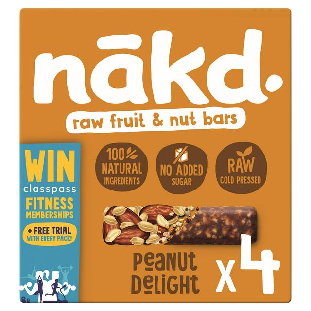 Nakd Peanut Delight Fruit Nut Bars 4 X 35g Sainsbury S