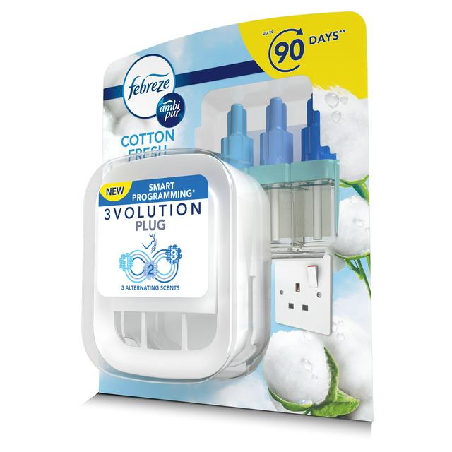 Febreze Ambi Pur 3Volution Plug In Air Freshener Starter Kit Cotton Fresh