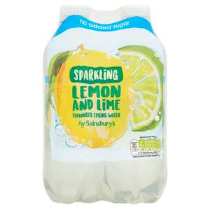 Sainsbury s Sparkling Flavoured Water Lemon Lime No Added Sugar 4x500ml