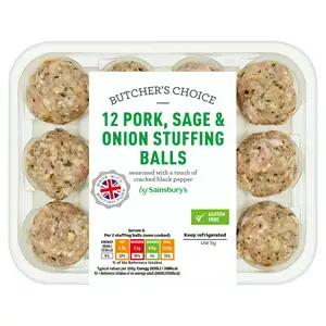 Sainsbury's British Pork Sage & Onion Stuffing Balls x12 360g