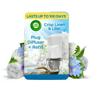 Air Wick Crisp Linen & Lilac Liquid Electrical Plug In Air Freshener Kit 19ml