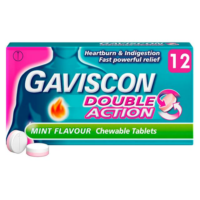 Gaviscon Double Action Mint Flavour Chewable Tablets x12
