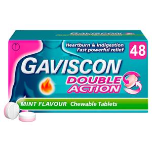Gaviscon Double Action Heartburn & Indigestion Mint Flavour Tablets x48 - gallery image 2
