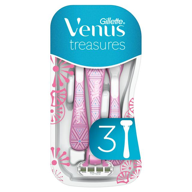 Gillette Venus Treasures Women's Disposable Razors x3