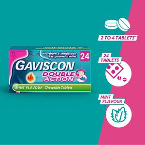 Gaviscon Double Action Heartburn & Indigestion Mint Tablets x24 - gallery image 3