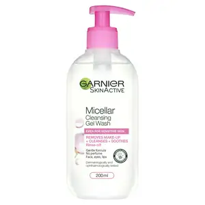 Garnier Micellar Gel Face Wash Cleanser Makeup Remover For Sensitive Skin 200ml