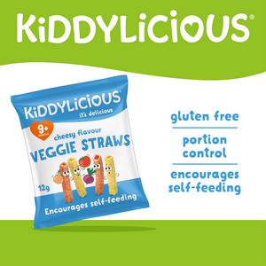 Kiddylicious Cheesy Flavoured Veggie Straws Baby Snacks 12g - gallery image 2
