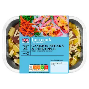 Sainsbury's Just Cook British Gammon Steaks Cheese & Pineapple x2 345g