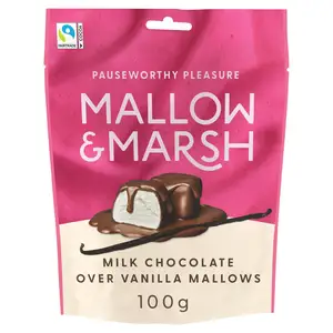 Mallow & Marsh Vanilla Marshmallows Coated in Milk Chocolate 100g