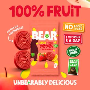 BEAR Xtreme Fruit Yoyos Sour Strawberry Multipack 5x20g - gallery image 3