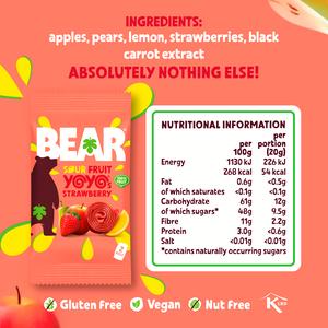 BEAR Xtreme Fruit Yoyos Sour Strawberry Multipack 5x20g - gallery image 4