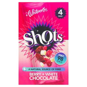 Whitworths Shots Snack Pack Berry & White Chocolate 4x25g