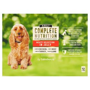Sainsbury's Puppy Complete Nutrition Meaty Selection in Jelly Wet Dog Food 12 x 100g