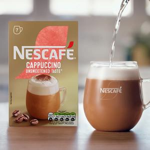 Nescafe Cappuccino Unsweetened Instant Coffee Sachets x7 99.4g - gallery image 3