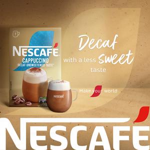 Nescafe Cappuccino Decaf Unsweetened Instant Coffee Sachets x7 105g - gallery image 6