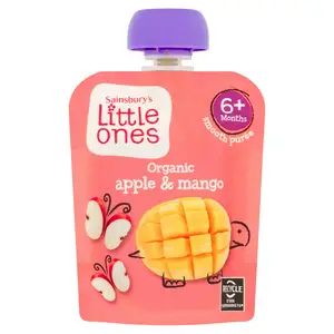 Sainsbury's Little Ones Organic Apple & Mango Smooth Puree 6+ Months 70g