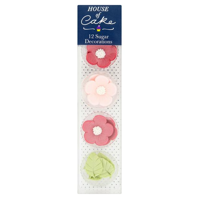 House Of Cake Pink Flowers Leaves Cake Decorations X12 Sainsbury S
