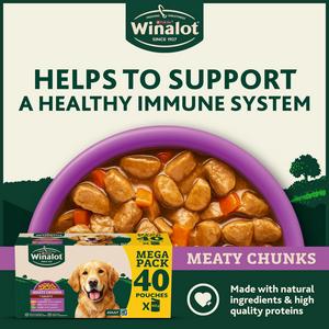 Winalot Meaty Chunks Mixed in Gravy Wet Dog Food 40x100g - gallery image 2