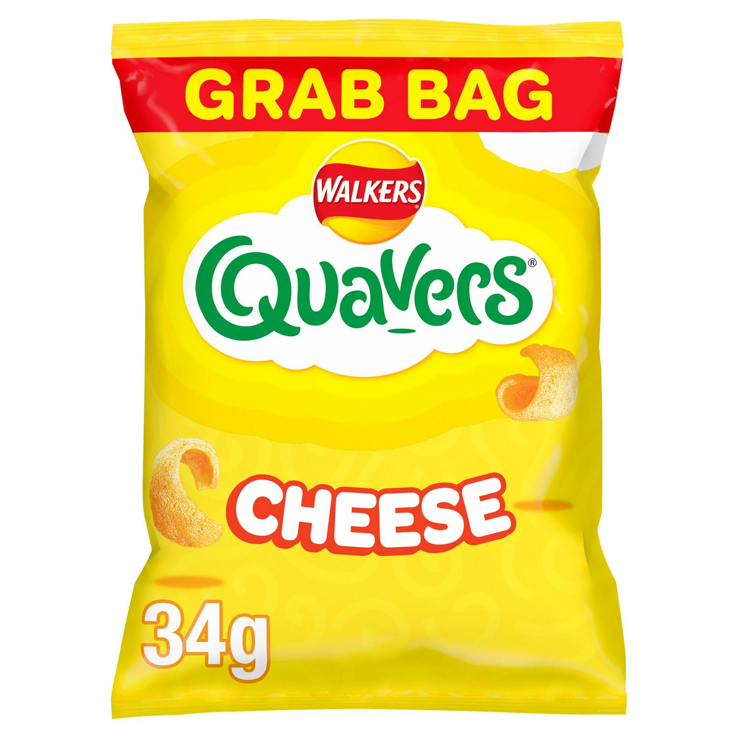 Walkers Quavers Cheese Snacks Grab Bag Crisps 34g