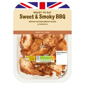 Sainsbury's Sweet & Smokey BBQ Sliced British Chicken Breast 180g