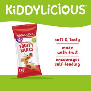 Kiddylicious Strawberry Fruity Bakes Baby Snacks 6x22g - gallery image 2
