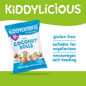 Kiddylicious Original Mini Coconut Rolls Baby Snacks 8x7g - gallery image 2
