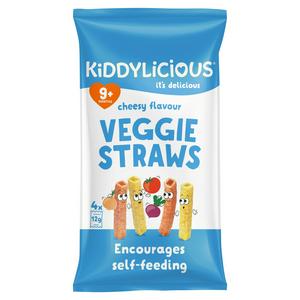 Kiddylicious Cheesy Flavoured Veggie Straws Baby Snacks 4x12...