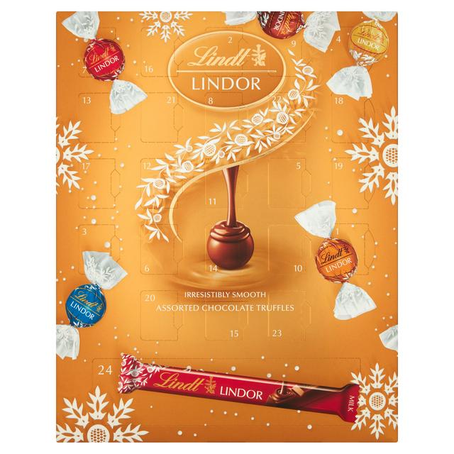 Lindt Lindor Assorted Chocolate Advent Calendar 2025 – 24 Mini Truffles, 109g, Desk Stand