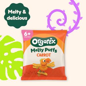 Organix Melty Organic Carrot Baby Puffs Multipack 6 months+ 4x18g - gallery image 3