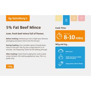 Sainsbury's British or Irish 5% Fat Beef Mince 750g - gallery image 2