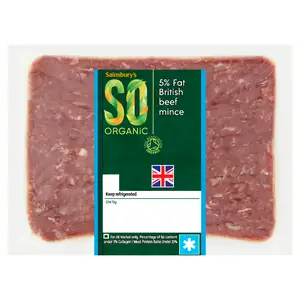 Sainsbury's Organic British Beef Mince 5% Fat 500g