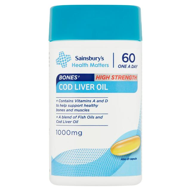 Sainsbury s Bones High Strength Cod Liver Oil One A Day x60 Capsules Sainsbury s