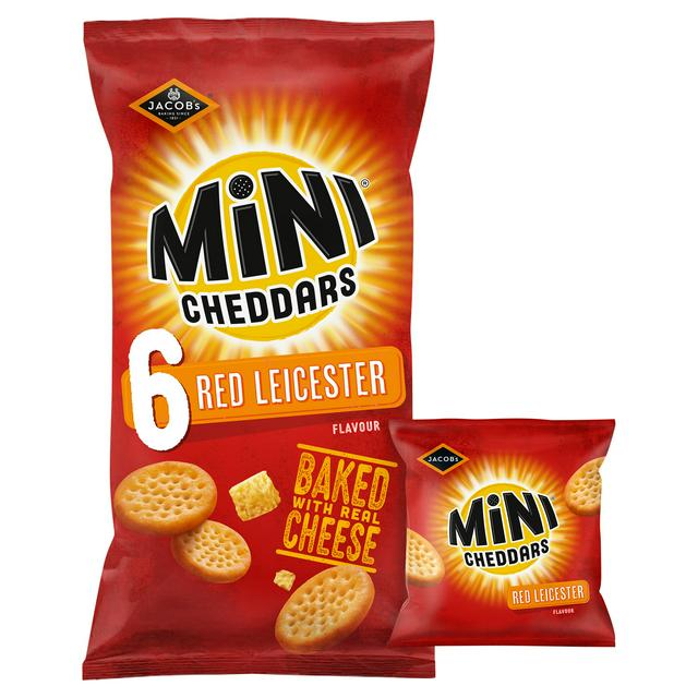 Jacob's Mini Cheddars Red Leicester Crisps 6x25g