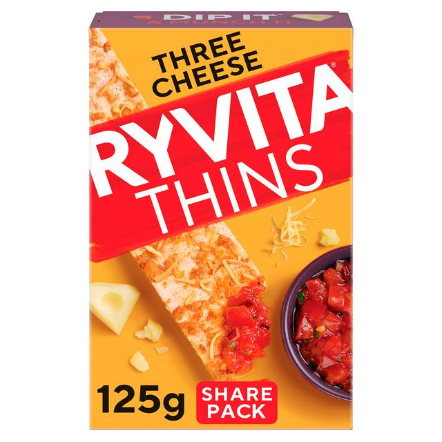 Ryvita Thins Three Cheese Flatbreads 125g