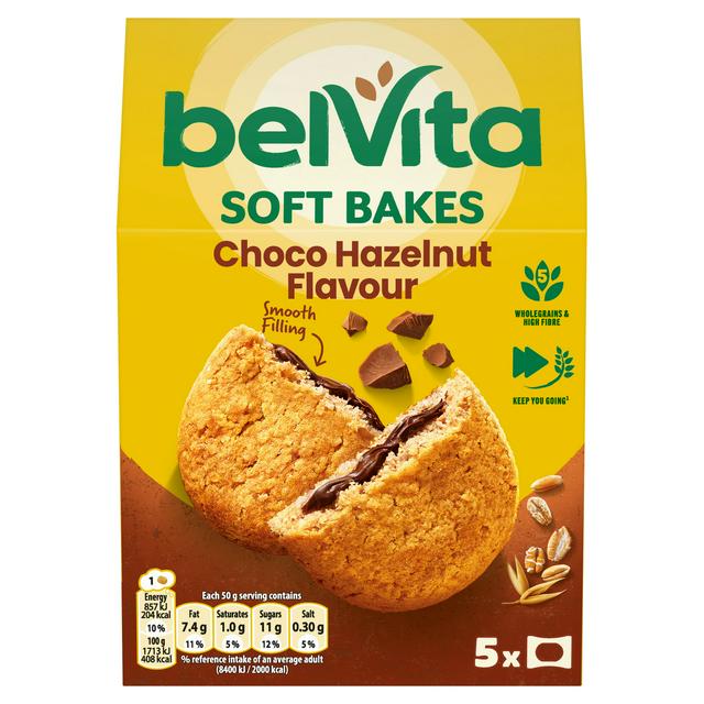 BelVita Breakfast Biscuits Bars Soft Bakes Chocolate Filled 5x50g