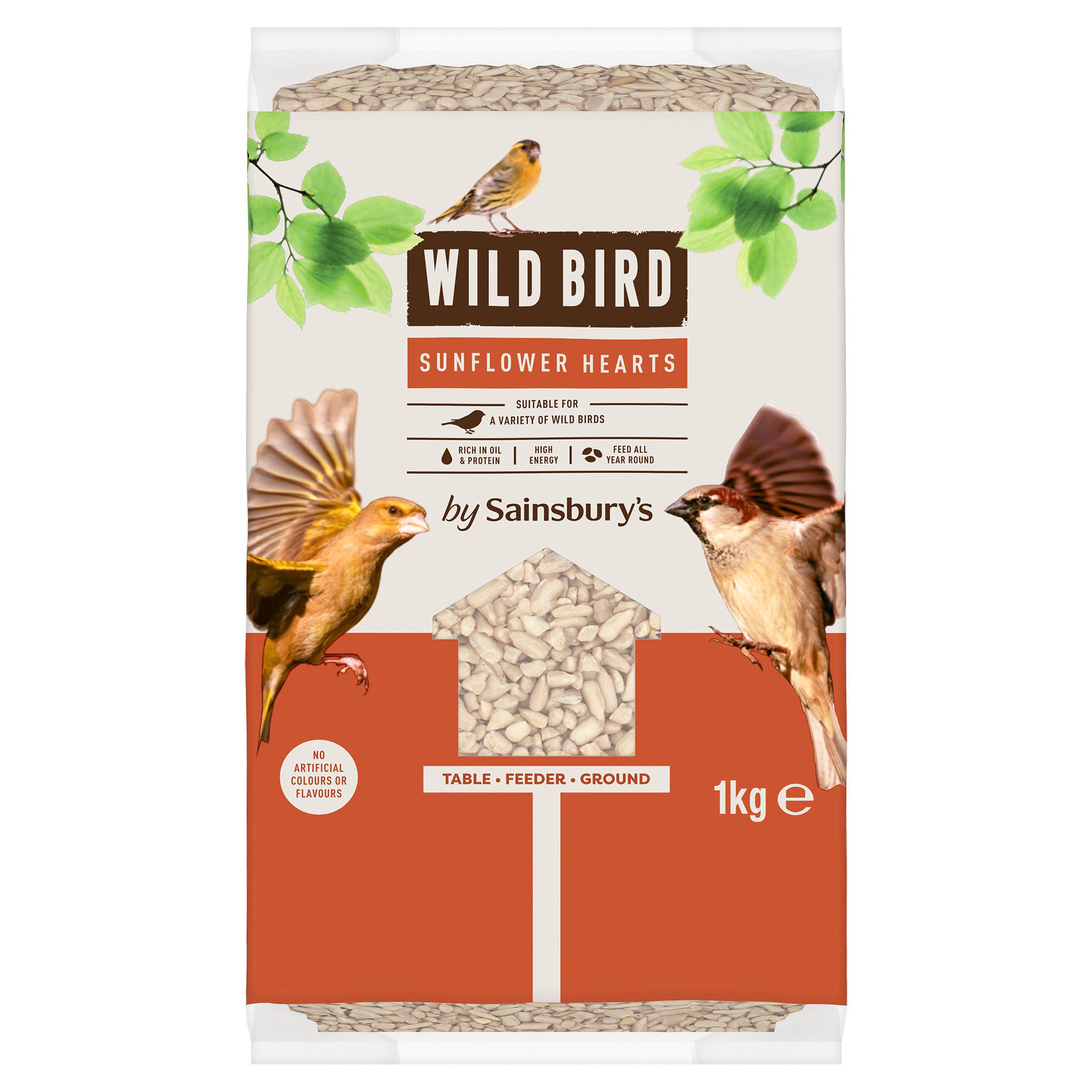Sainsbury's Wild Bird Sunflower Hearts 1kg Bird Feed