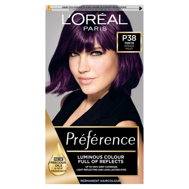L'Oreal Paris Preference Permanent Hair Dye Tokyo Intense Violet Purple P38  | Sainsbury's