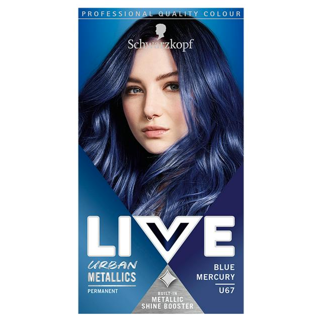 Schwarzkopf Live Intense Colour Urban Metallics Permanent Hair Dye Blue Mercury U67 Sainsbury S