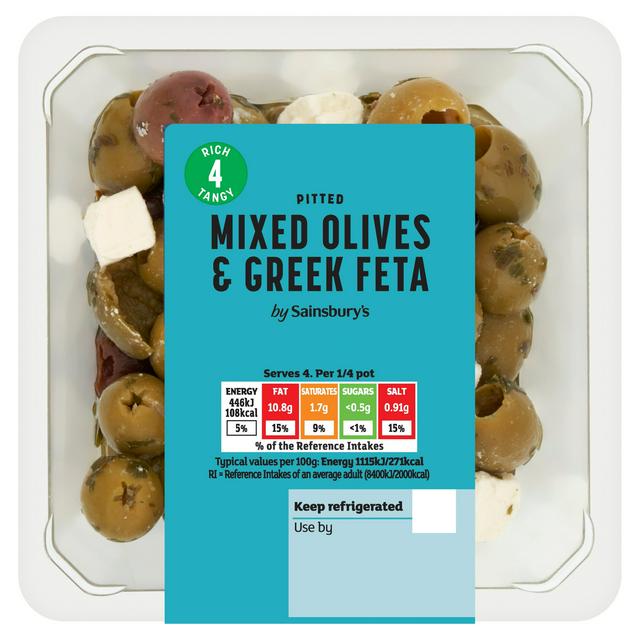 Sainsburys Mixed Olives & Greek Feta 160g