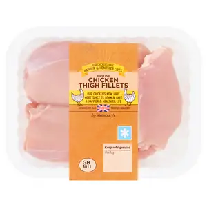 Sainsbury's British Fresh Chicken Thigh Fillets Skinless & Boneless 320g