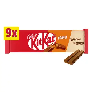 KitKat 2 Finger Orange Chocolate Biscuit Bar Multipack 9x20.7g