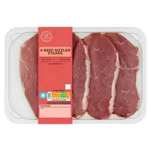 Sainsbury's British or Irish 21 Day Matured Sizzler Steaks 350g