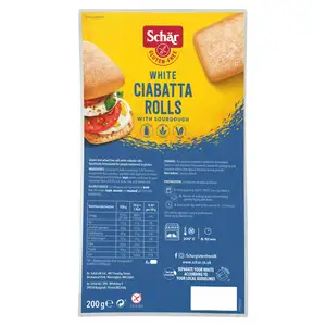 Schar Gluten Free White Ciabatta Rolls x4