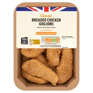 Sainsbury's Breaded Fresh British Chicken Goujons 270g